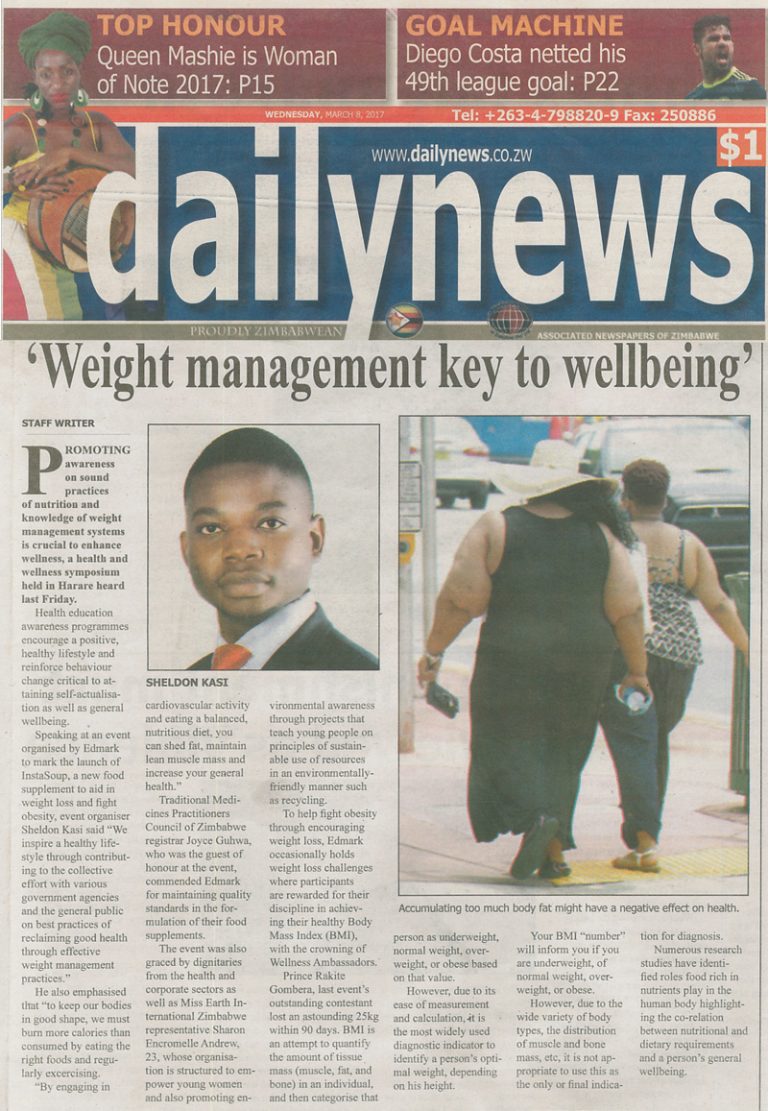 March 8 2017 Daily News Zimbabwe Edmark